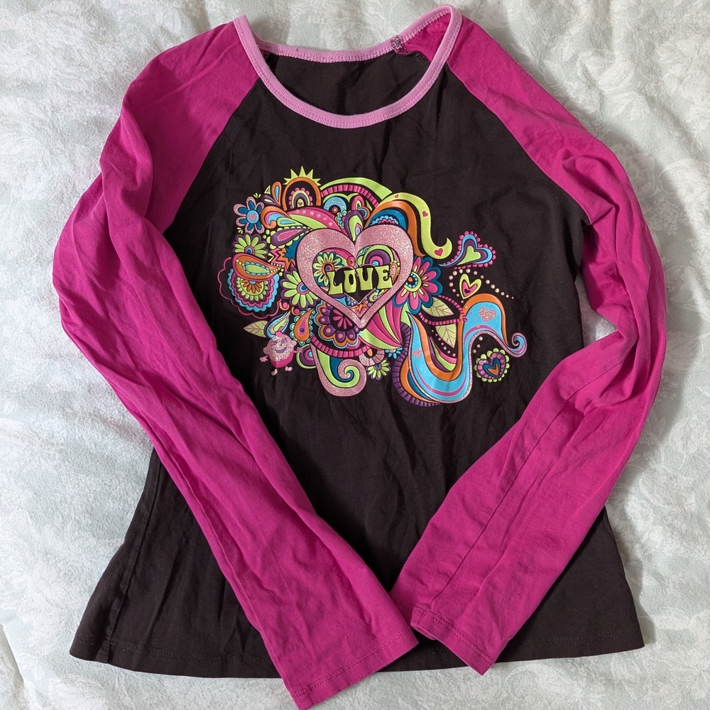 Girls Bright Graphic Long Sleeve Tee